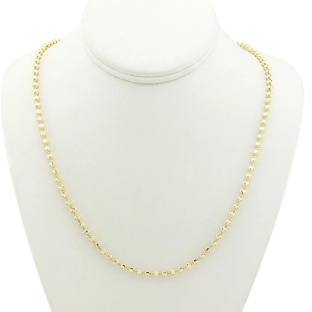 10k Yellow Gold Ball Chain 2.5 mm