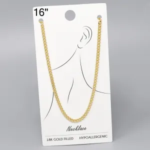 18K Gold Filled Curb Chain Necklace - 16"