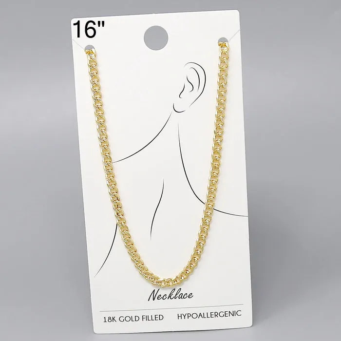 18K Gold Filled Oval Link Chain Necklace - 16"