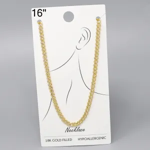 18K Gold Filled Oval Link Chain Necklace - 16"