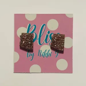 Arizona Outline Copper Glitter Acrylic Stud Earrings