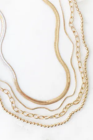 Ball Chain Herringbone Necklace