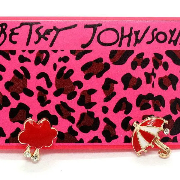 Betsey Johnson Umbrella & Cloud Mismatch Earrings