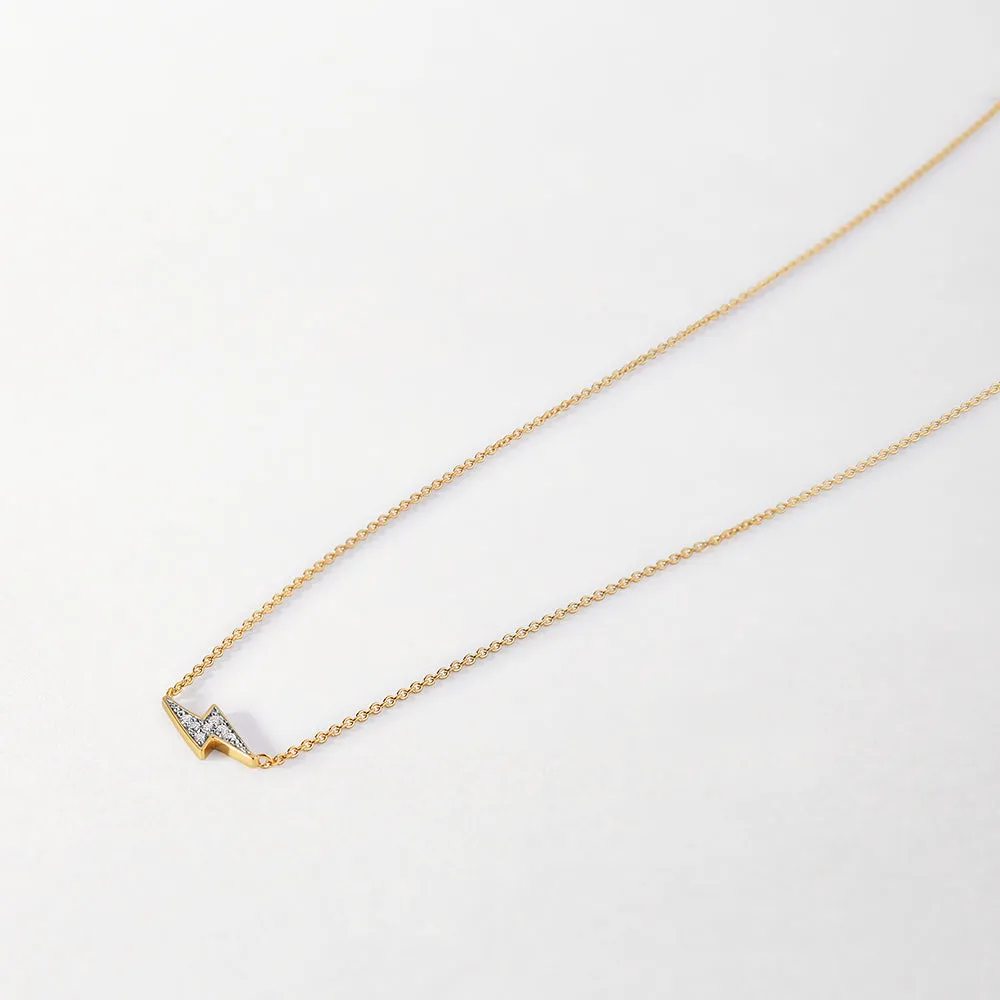 Bolt Diamond Necklace - Yellow Gold
