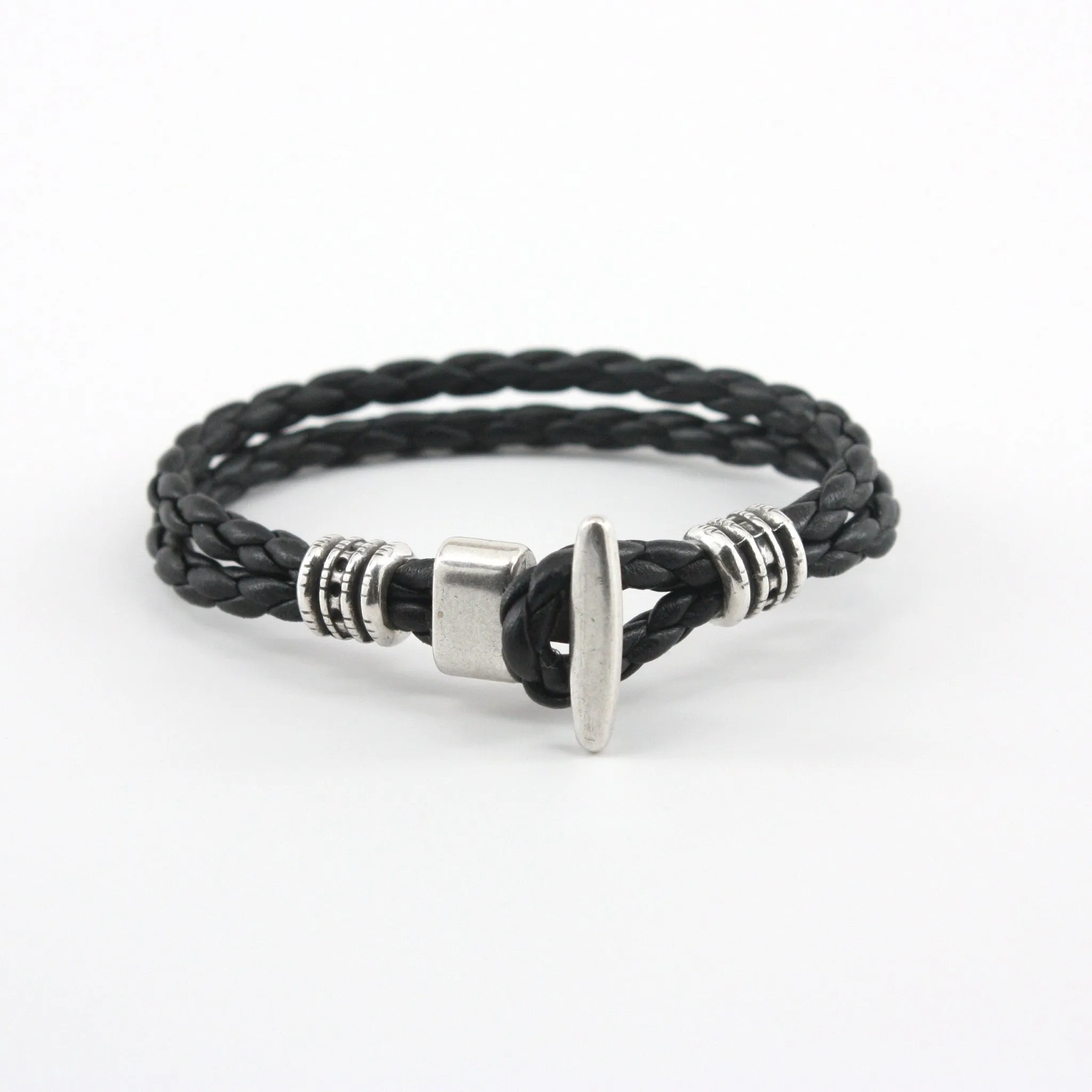 Braided Leather Phoenix Bracelet Black