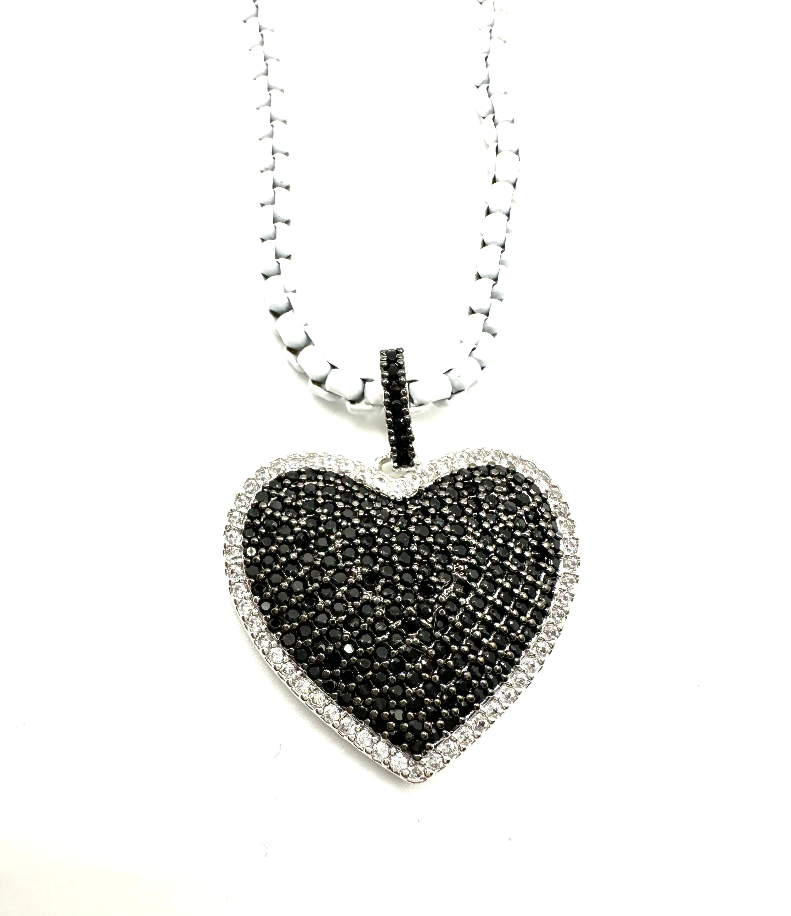 CZ Heart & Enamel Necklace