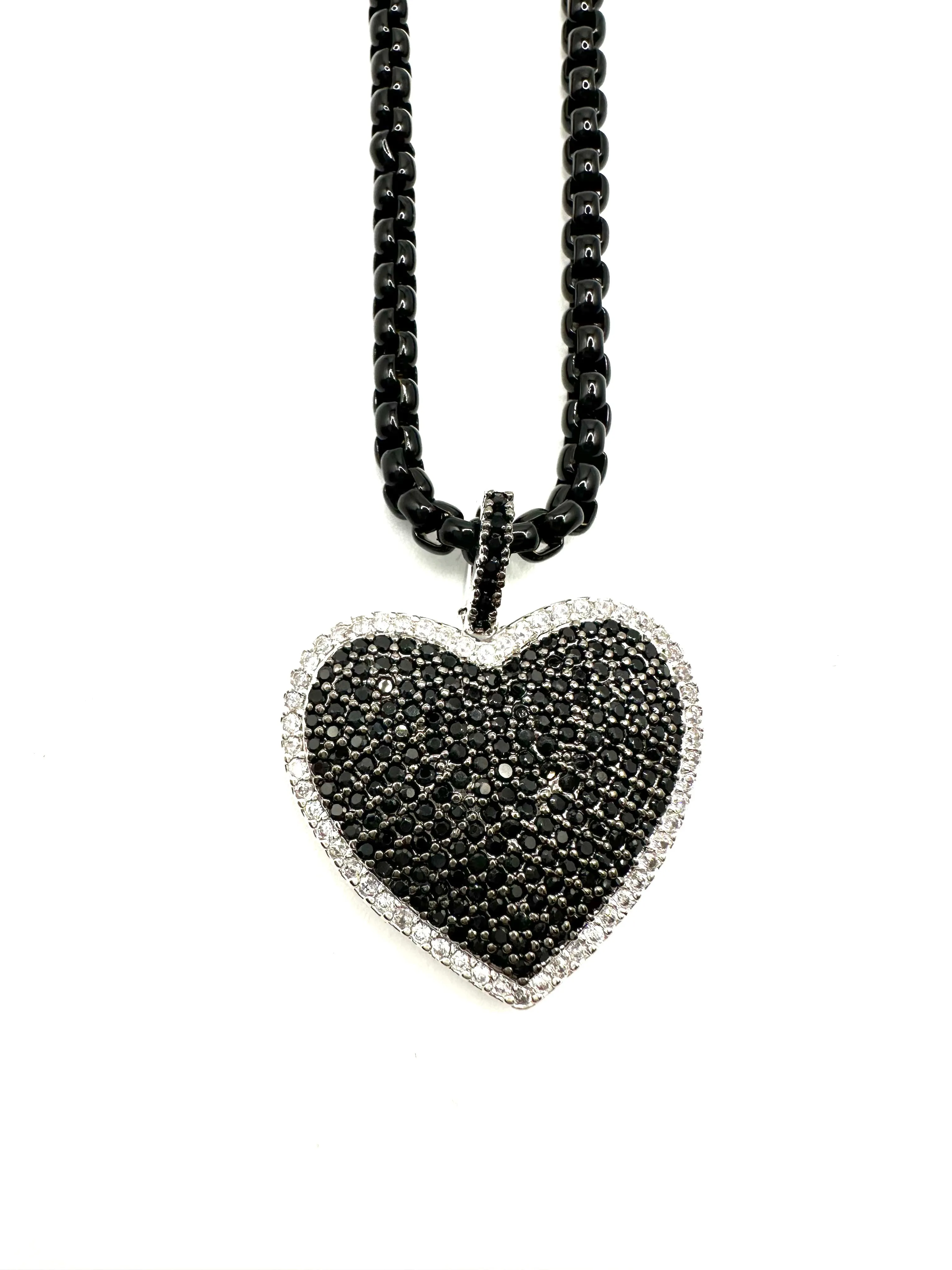 CZ Heart & Enamel Necklace