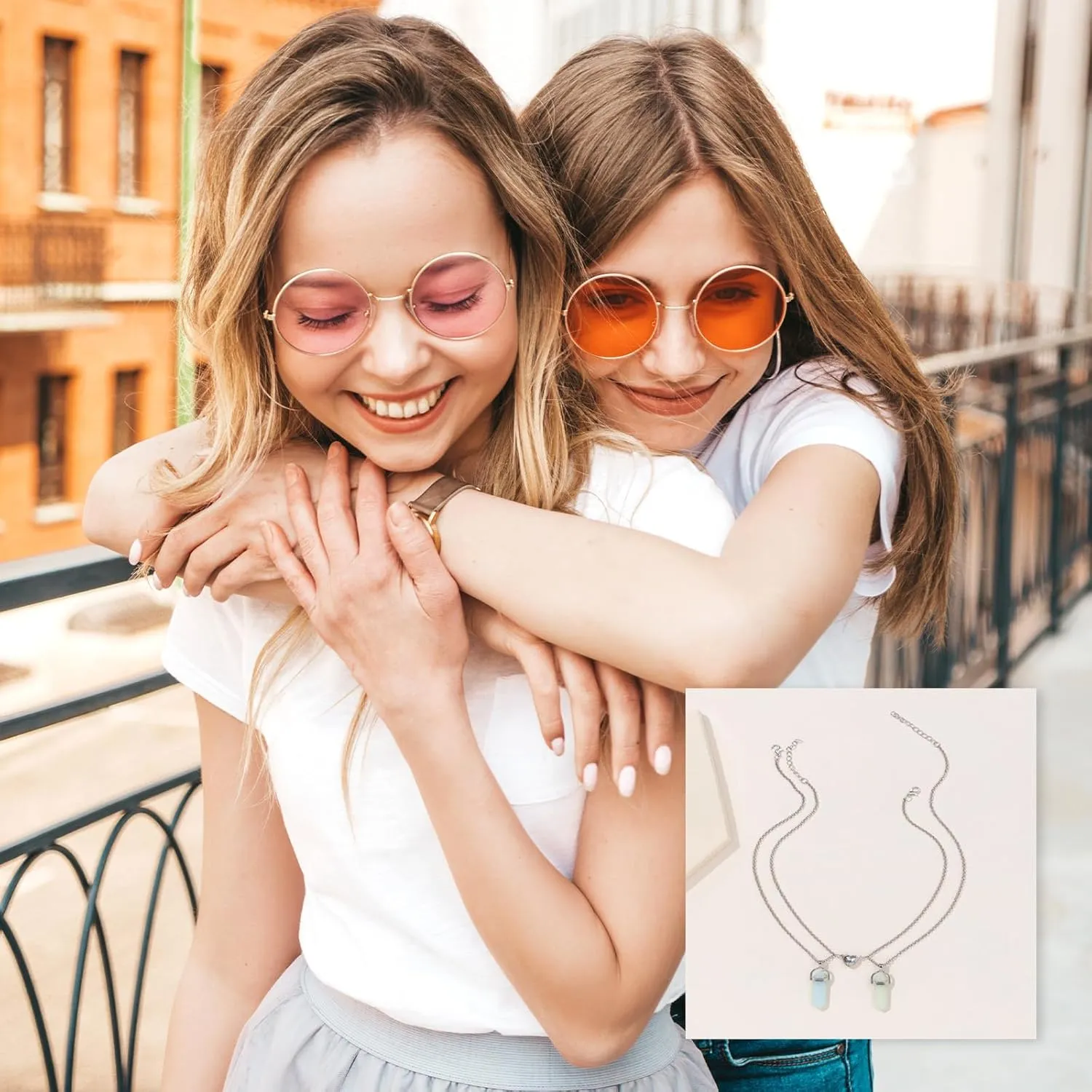 Dcfywl731 Friendship Necklace for 2/3 BFF Necklace for 2 Best Friend Necklace Crystal Butterfly Heart Pendant Necklaces Friendship Sister Birthday Gifts for Women
