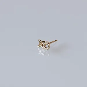 FUSE by Roset - 10K Gold Diamond Studs Hugs & Kisses "XO, ROSET"