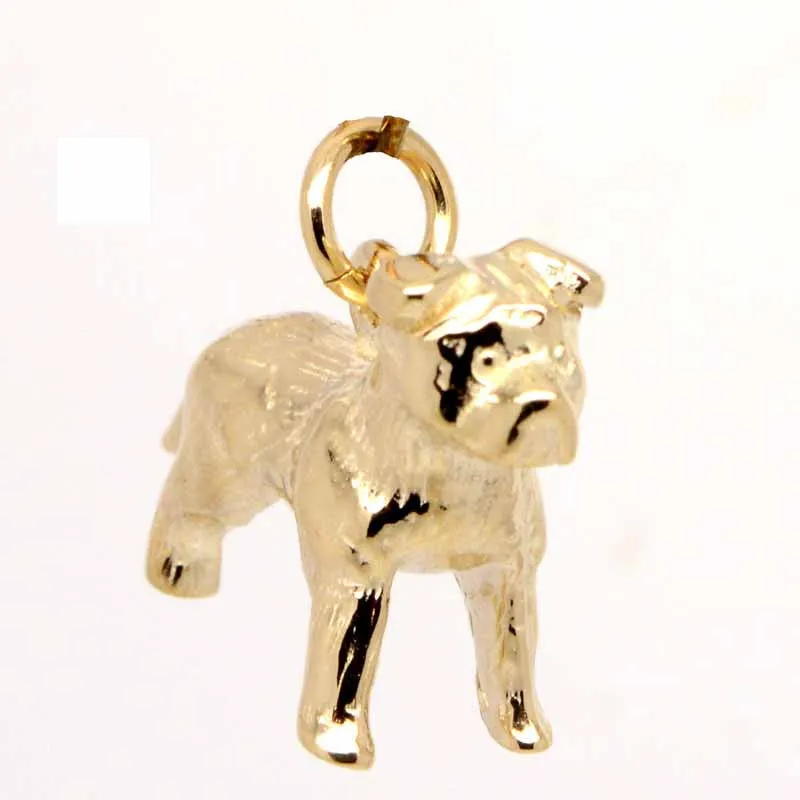 Gold Staffordshire Bull Terrier Charm