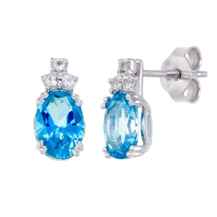 Gorgeous Cluster Earrings with Passion Topaz and Natural White Topaz