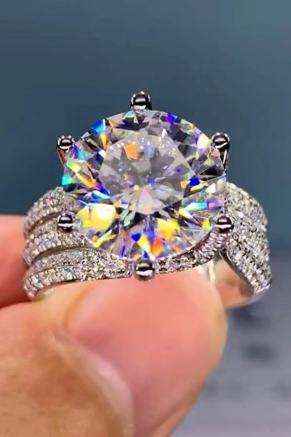 I Am Prosperous 3 Carat Moissanite Three-Layer Ring