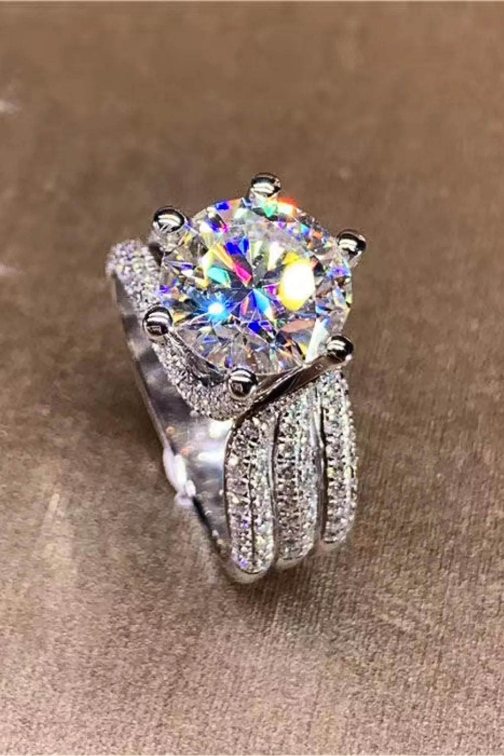 I Am Prosperous 3 Carat Moissanite Three-Layer Ring
