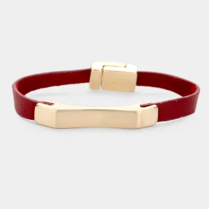 iLLASPARKZ Faux Leather Metal Magnetic Bracelet