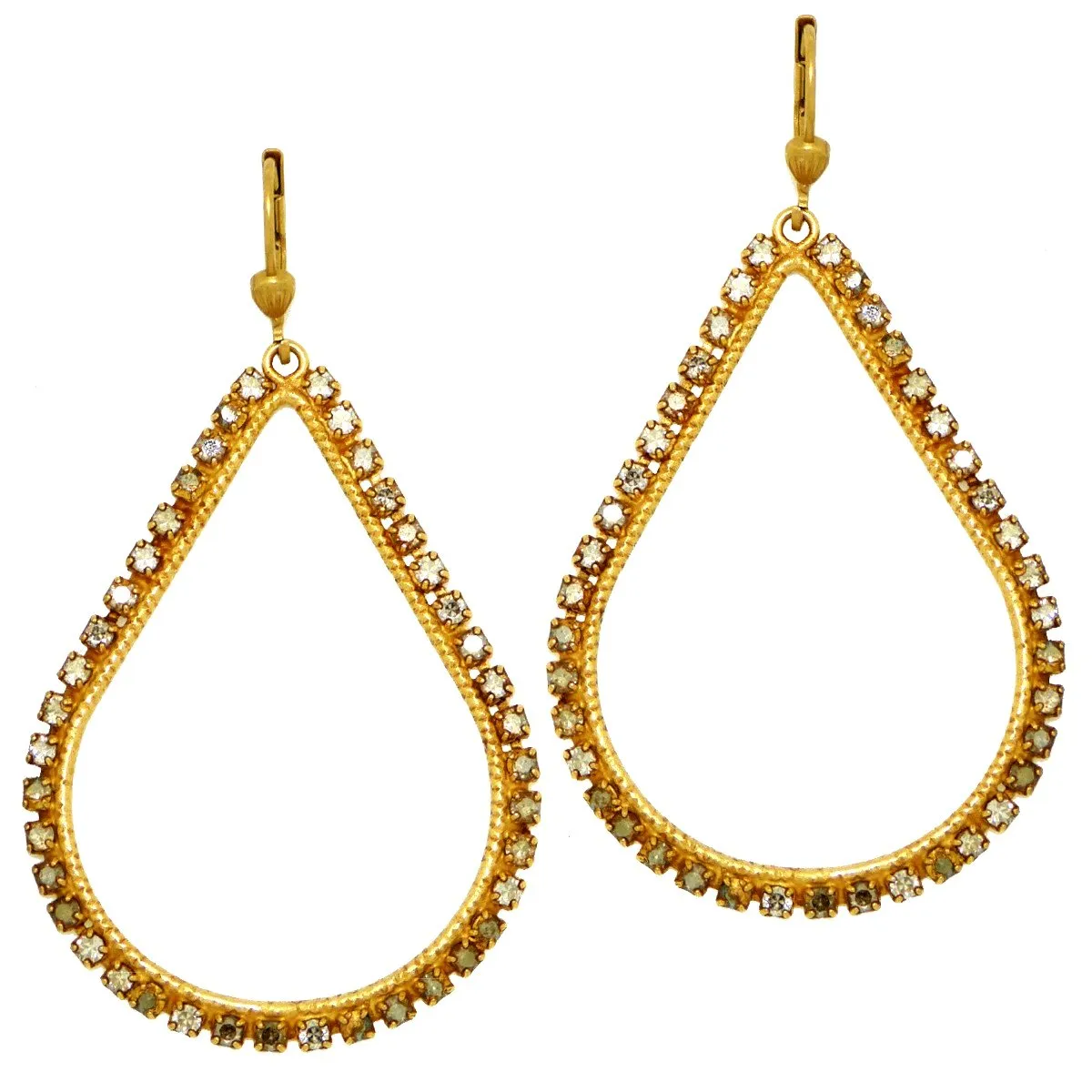 La Vie Parisienne Teardrop Gold Hoop Earrings Shade 9510G Catherine Popesco