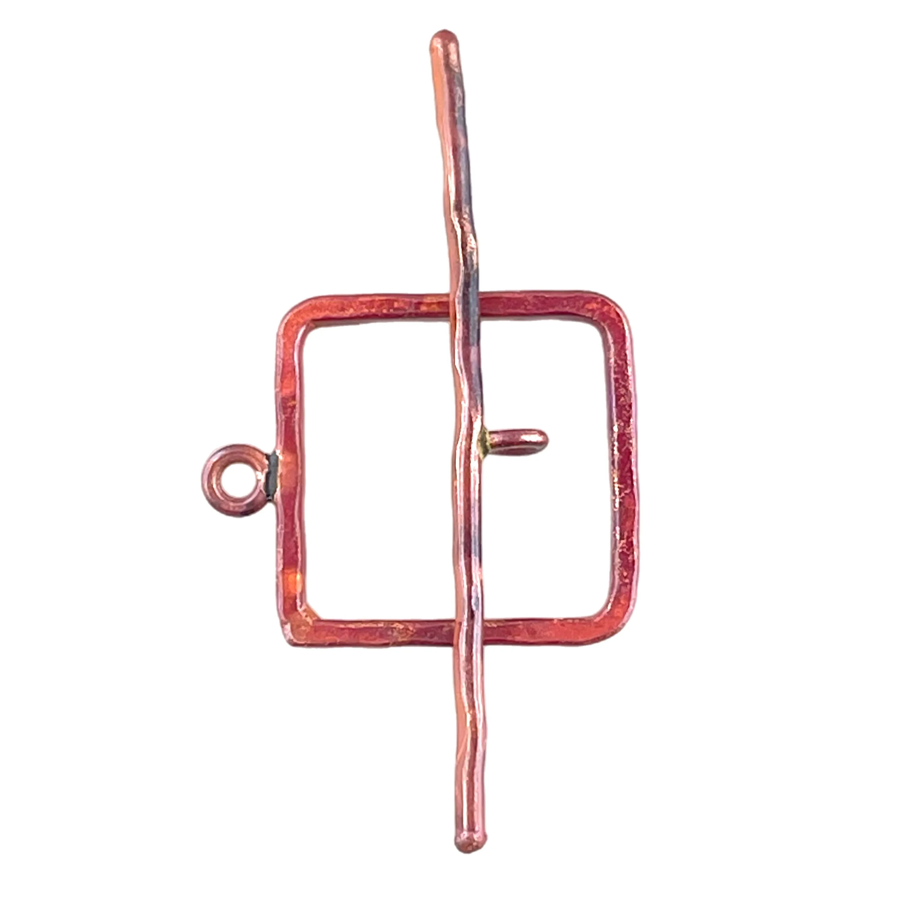 Large Square Hammered Toggle Clasp