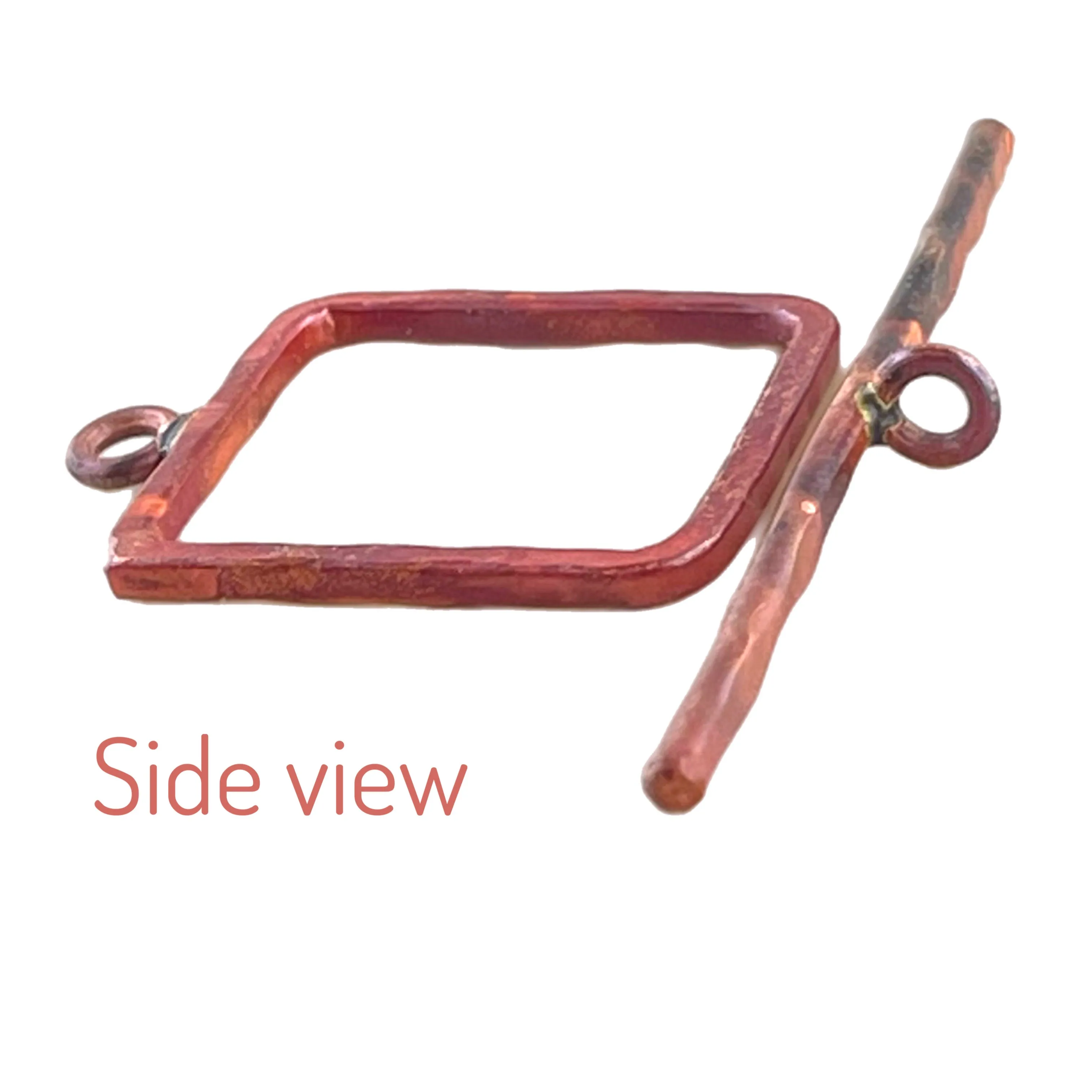 Large Square Hammered Toggle Clasp