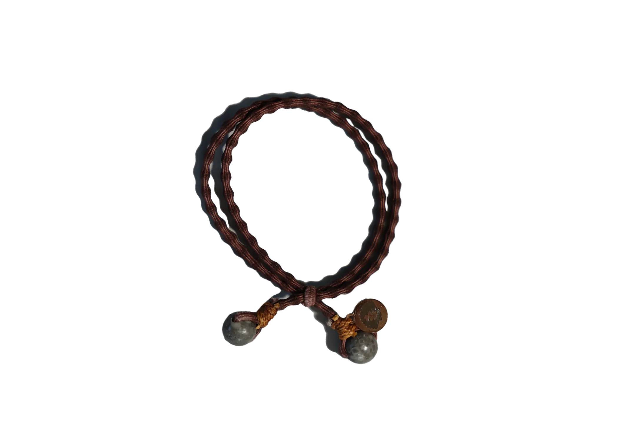 ooaklet • adjustable hair tie bracelet • brown-pink