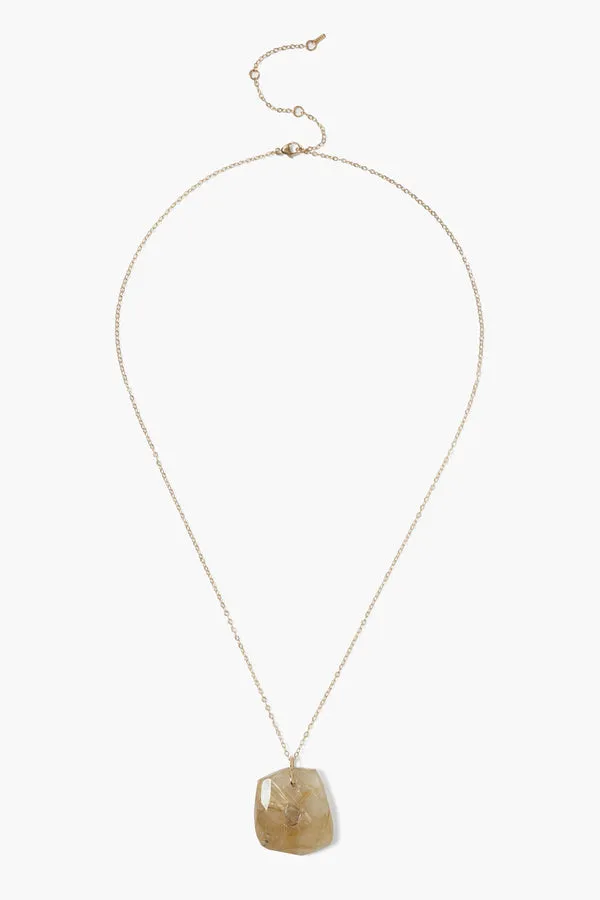 River Quartz Necklace with Diamond