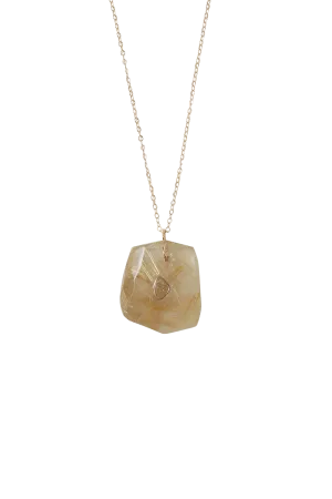 River Quartz Necklace with Diamond