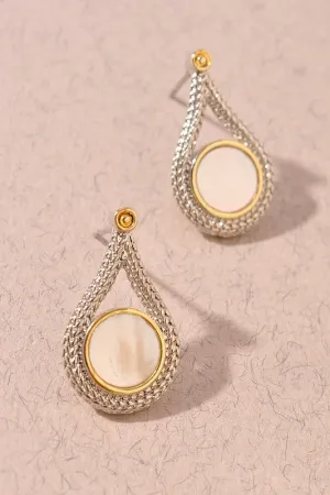 Show Your Confidence White Teardrop Earrings