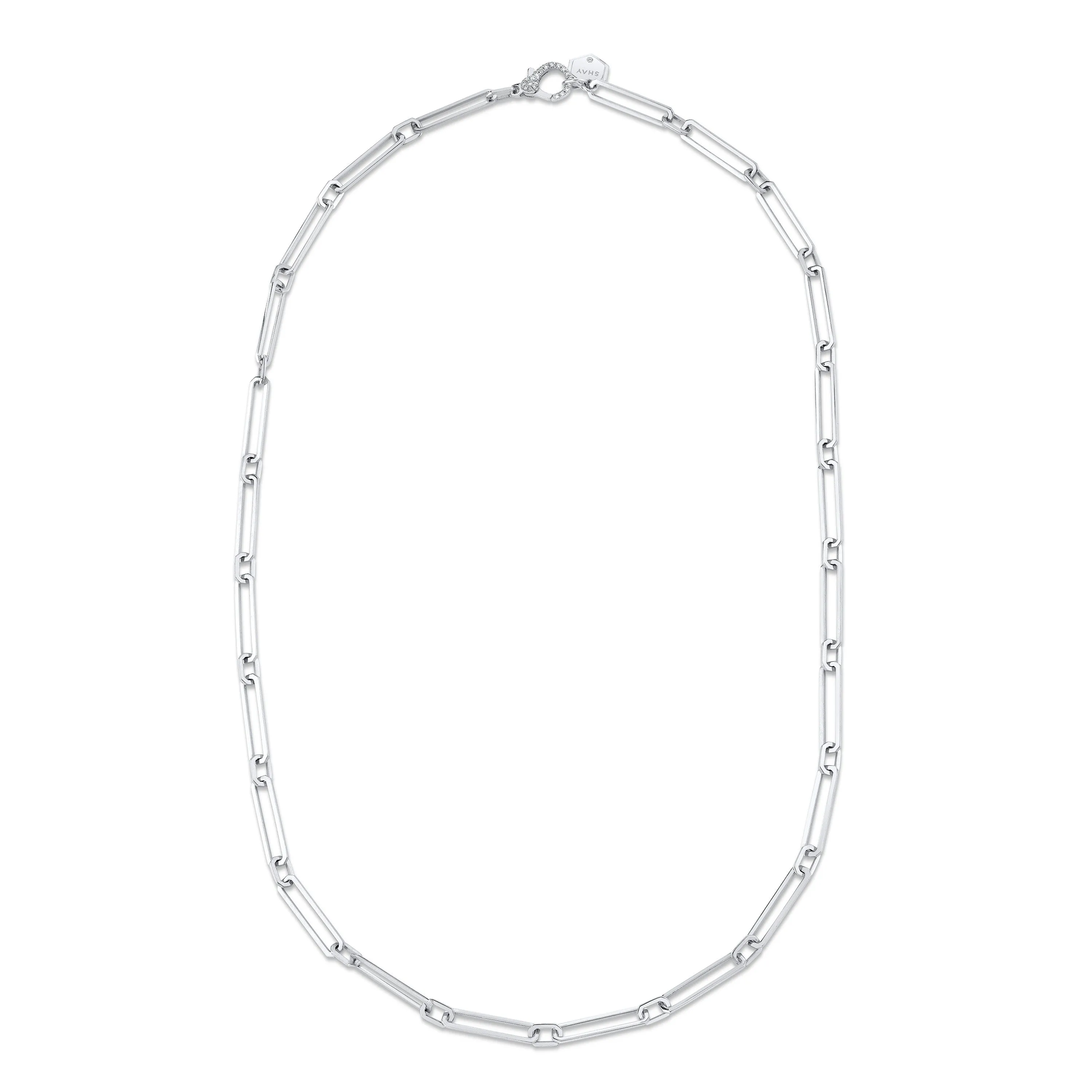 SOLID GOLD PAPER CLIP CHAIN NECKLACE