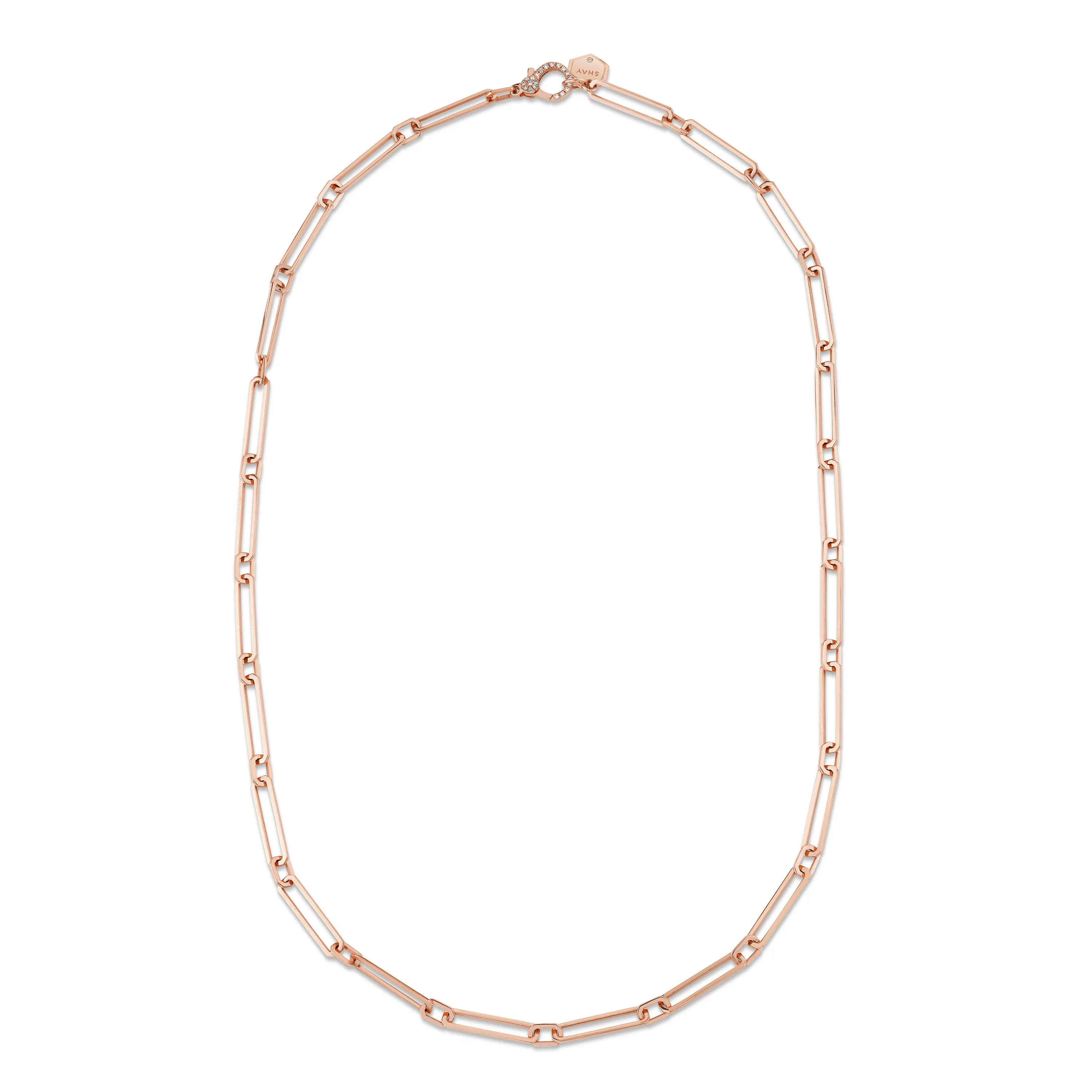 SOLID GOLD PAPER CLIP CHAIN NECKLACE