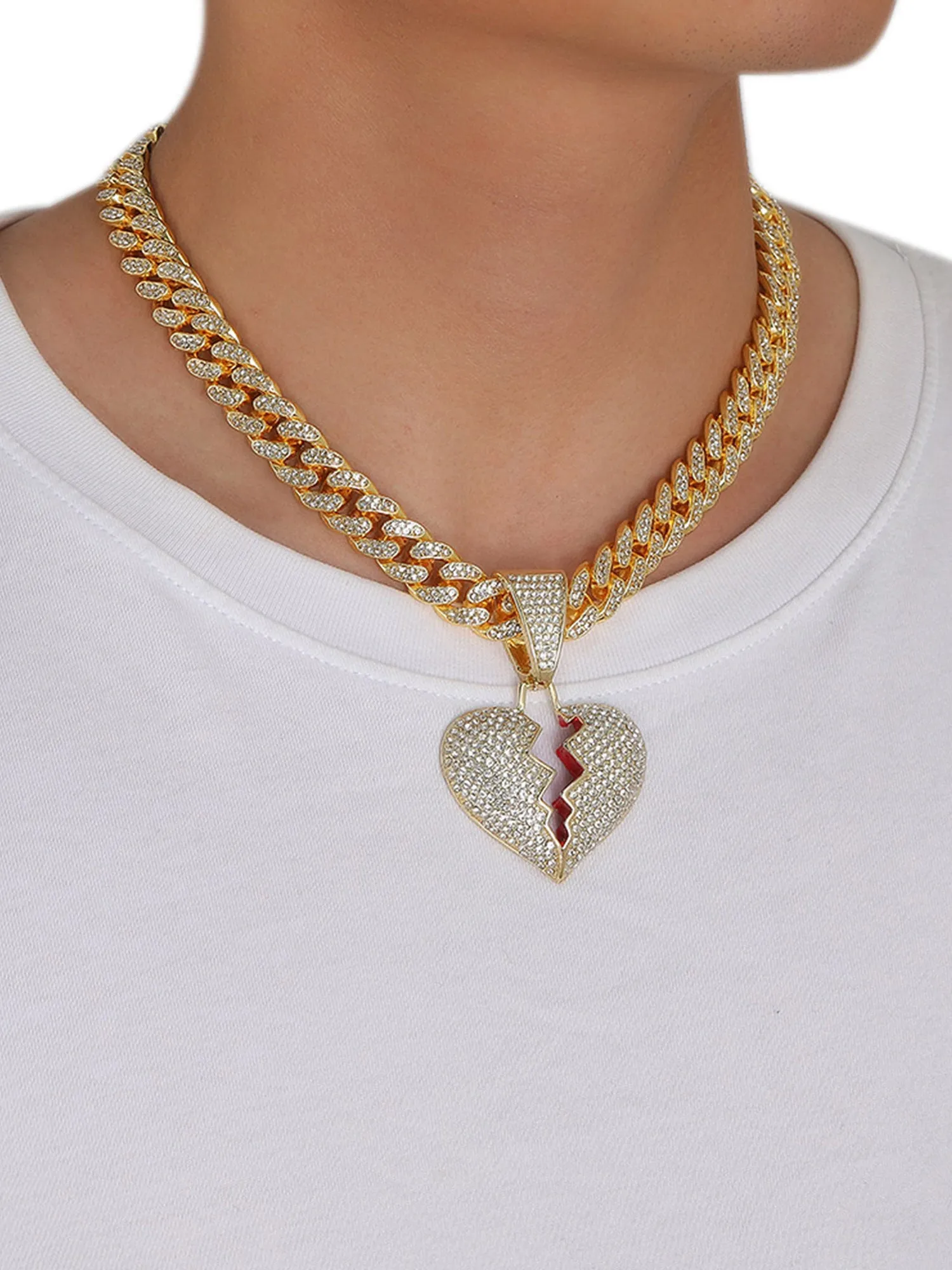Thesupermade Heartbreak Hip-hop Necklace-1513