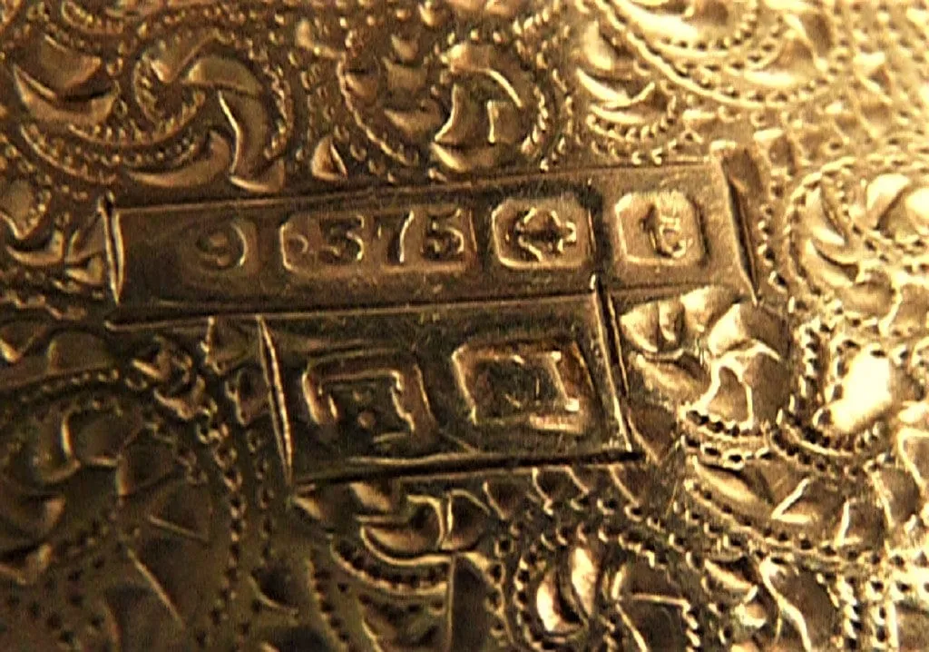 WWI Era Solid Gold Locket Initials F W / T W / J W With 9ct Necklace